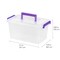 5 Qt. Plastic Craft Storage Container Bins with Lids, 6 Pack, Small Art & Office Supply Organizer Tote, Sensory Bins & Boxes for Home & University, Stackable, Carry Handle, Clear